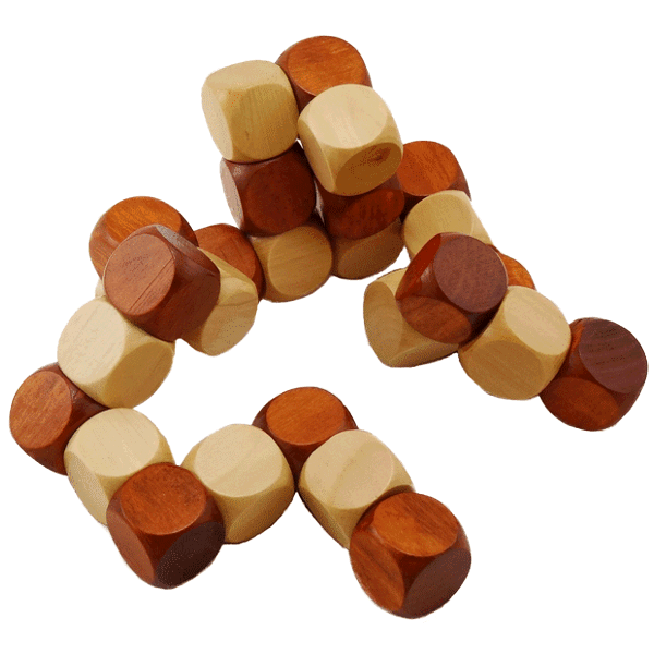wooden snake cube puzzle