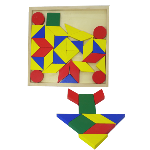 wooden mosaic shapes